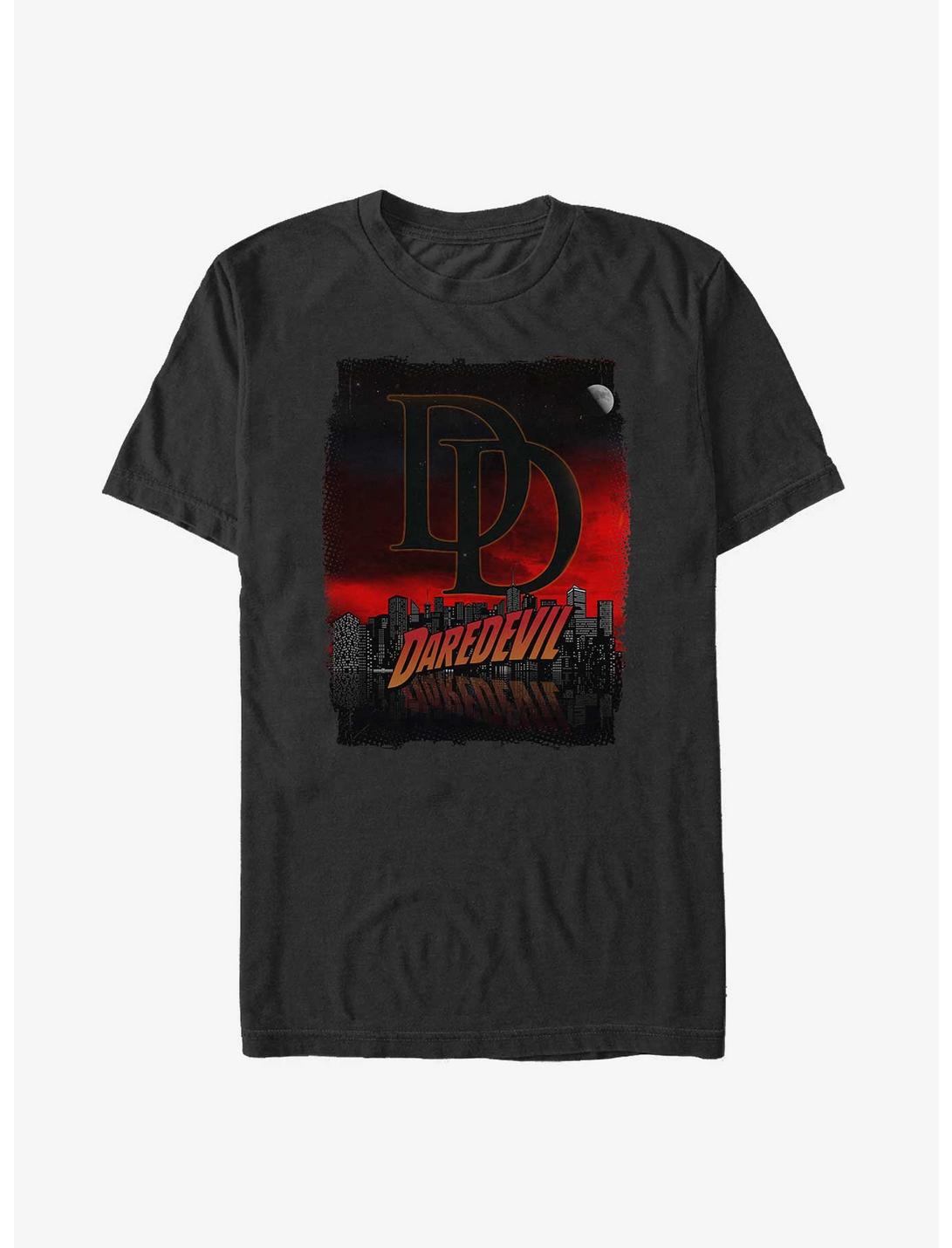 Marvel Daredevil Skyscraper Logo Poster T-Shirt, BLACK, hi-res