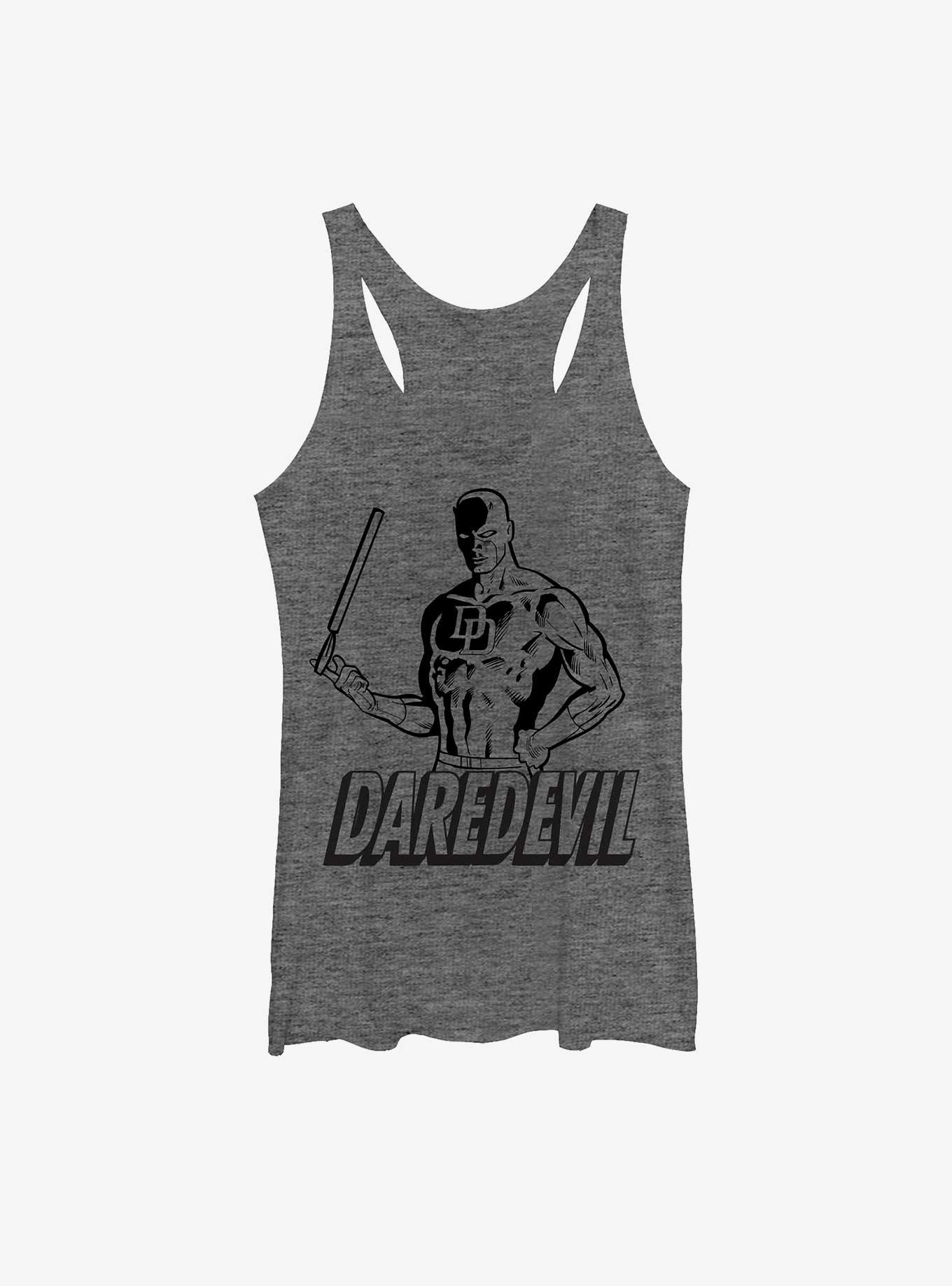 Marvel Daredevil Outline Womens Tank Top, GRAY HTR, hi-res