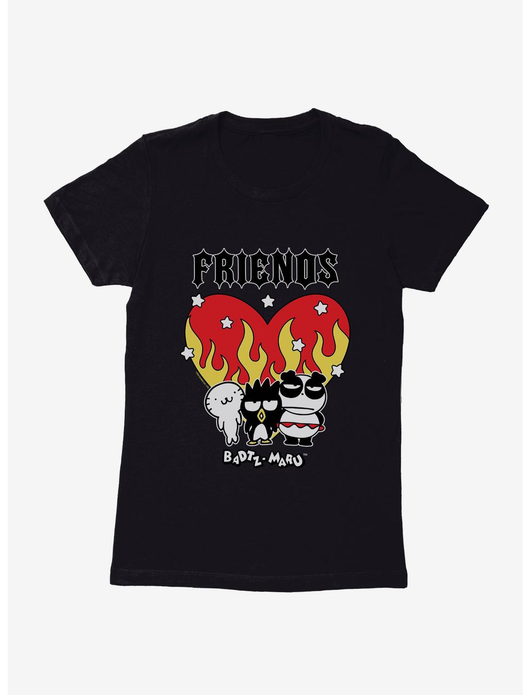 Badtz Maru Friends Heart Womens T-Shirt, BLACK, hi-res