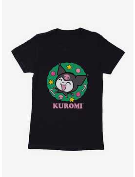 Kuromi Christmas Wreath Womens T-Shirt, , hi-res