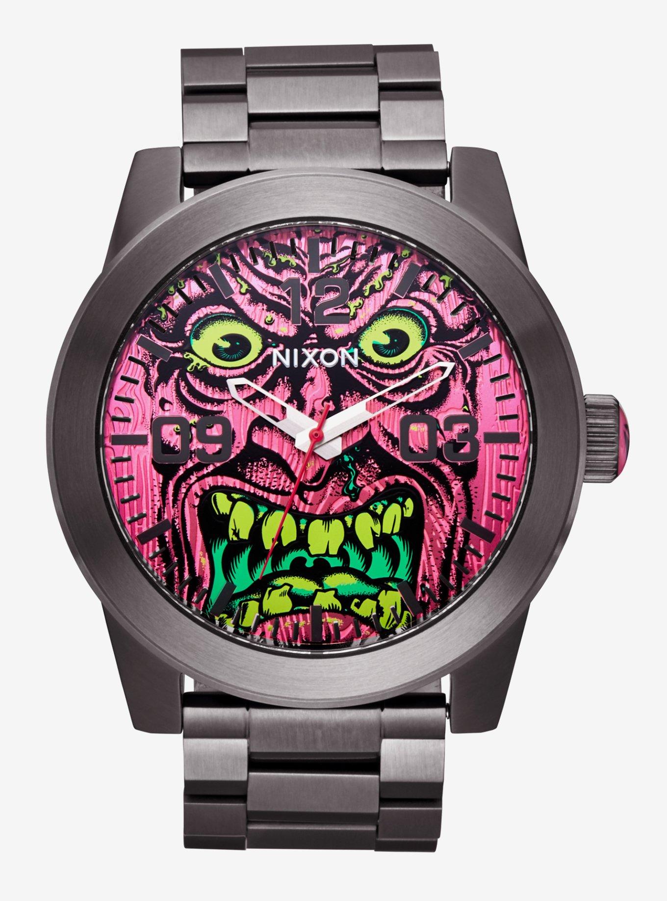 Nixon Santa Cruz Corporal Gunmetal x Pink x Roskopp Watch | BoxLunch