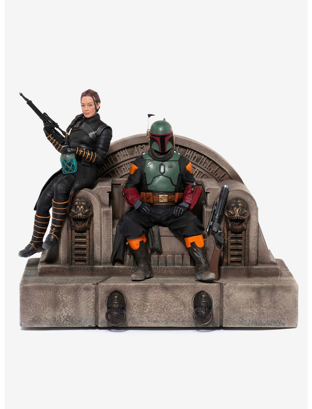 Star Wars The Mandalorian Boba Fett and Fennec Shand On Throne Deluxe Art Scale 1/10, , hi-res