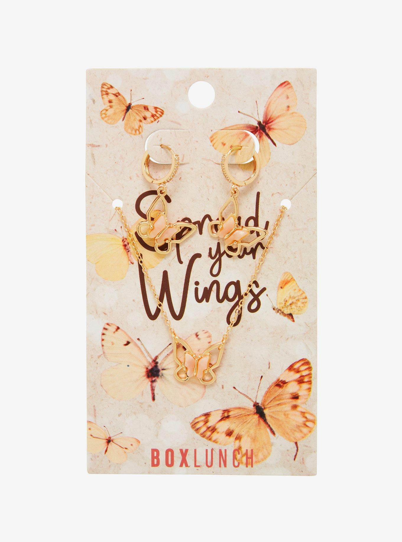 Butterfly Necklace & Earring Set - BoxLunch Exclusive, , hi-res
