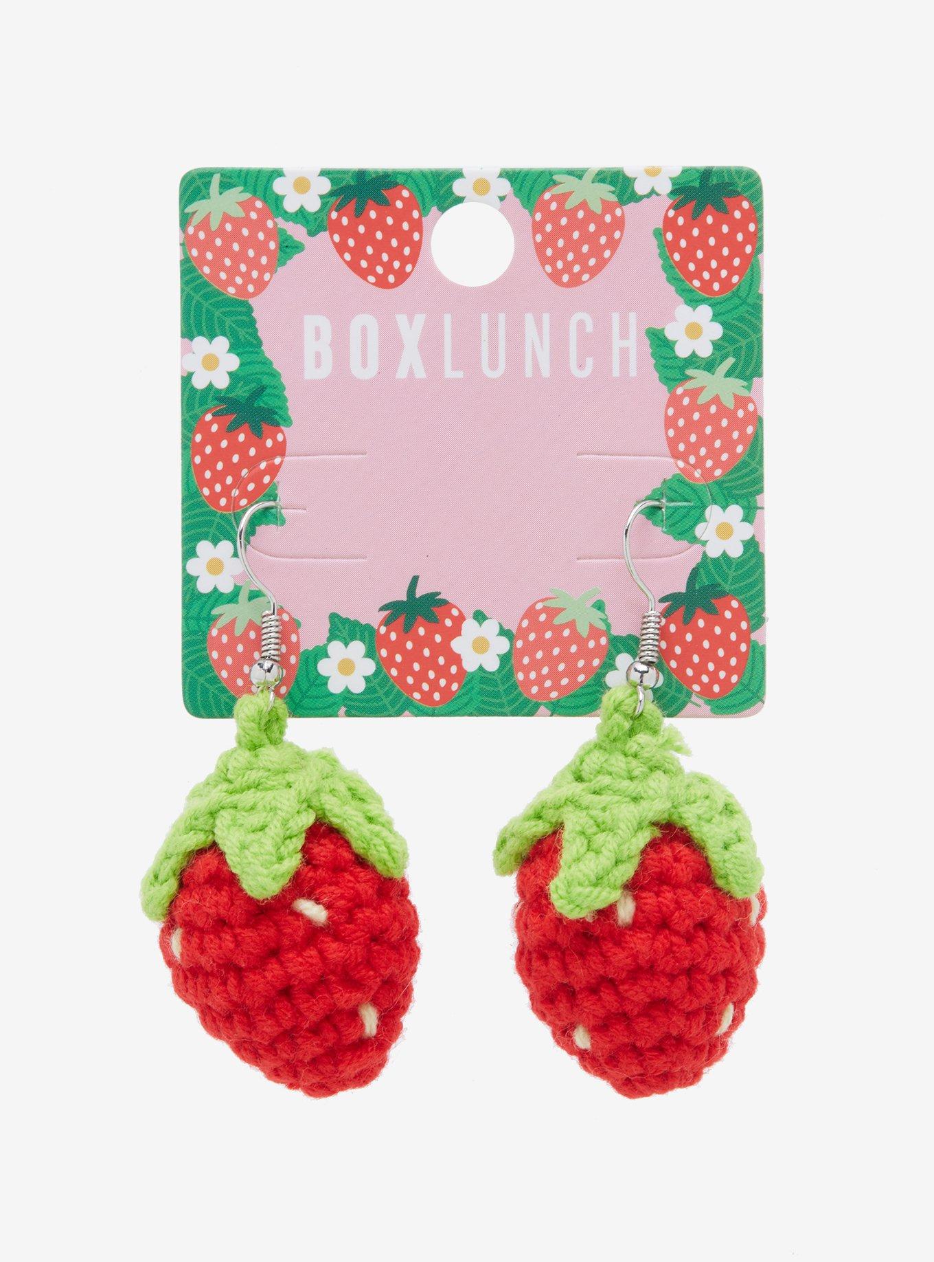 Strawberry Crochet Earrings - BoxLunch Exclusive, , hi-res