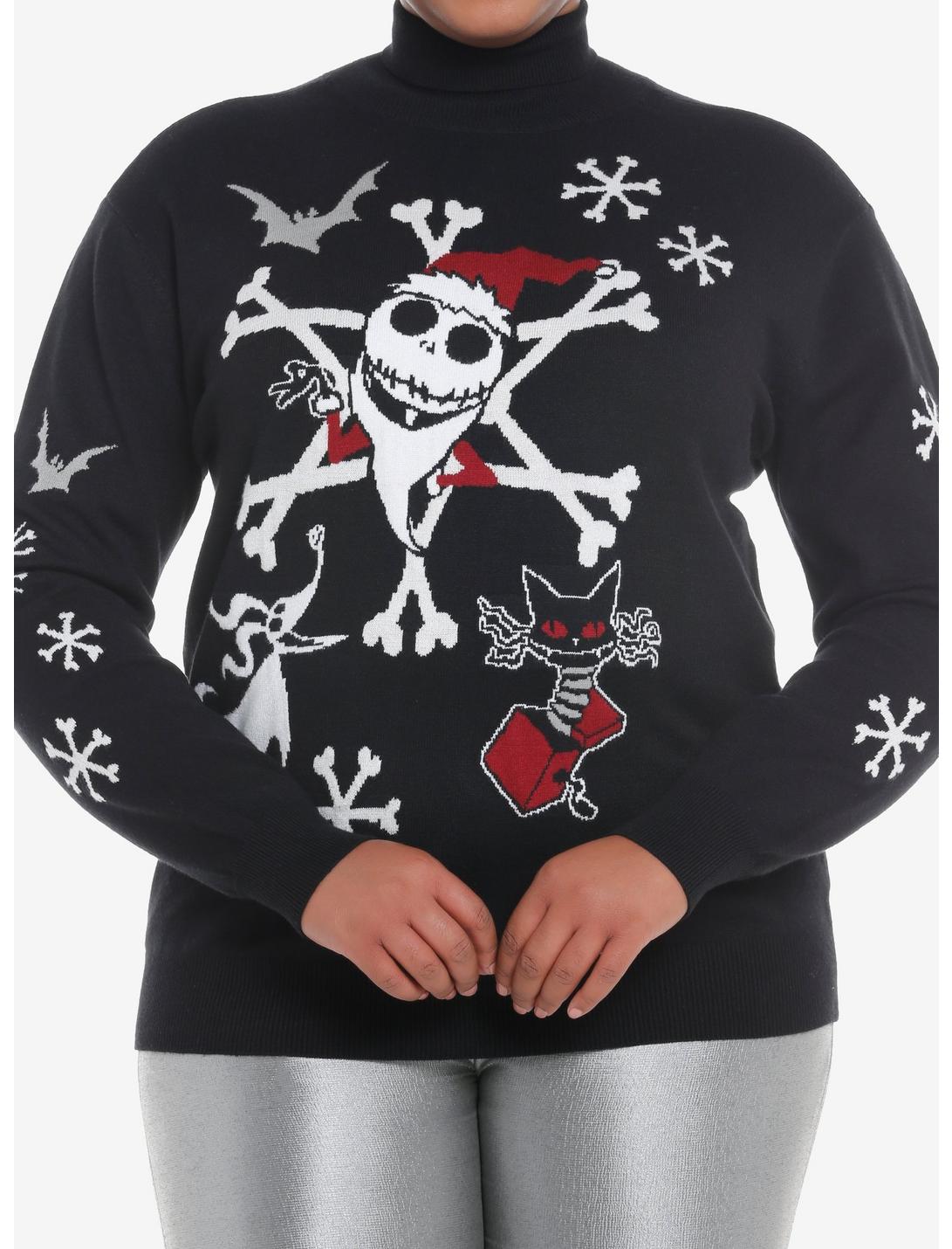 Her Universe The Nightmare Before Christmas Jack Snowflake Knit Turtleneck Sweater Plus Size Her Universe Exclusive, MULTI, hi-res
