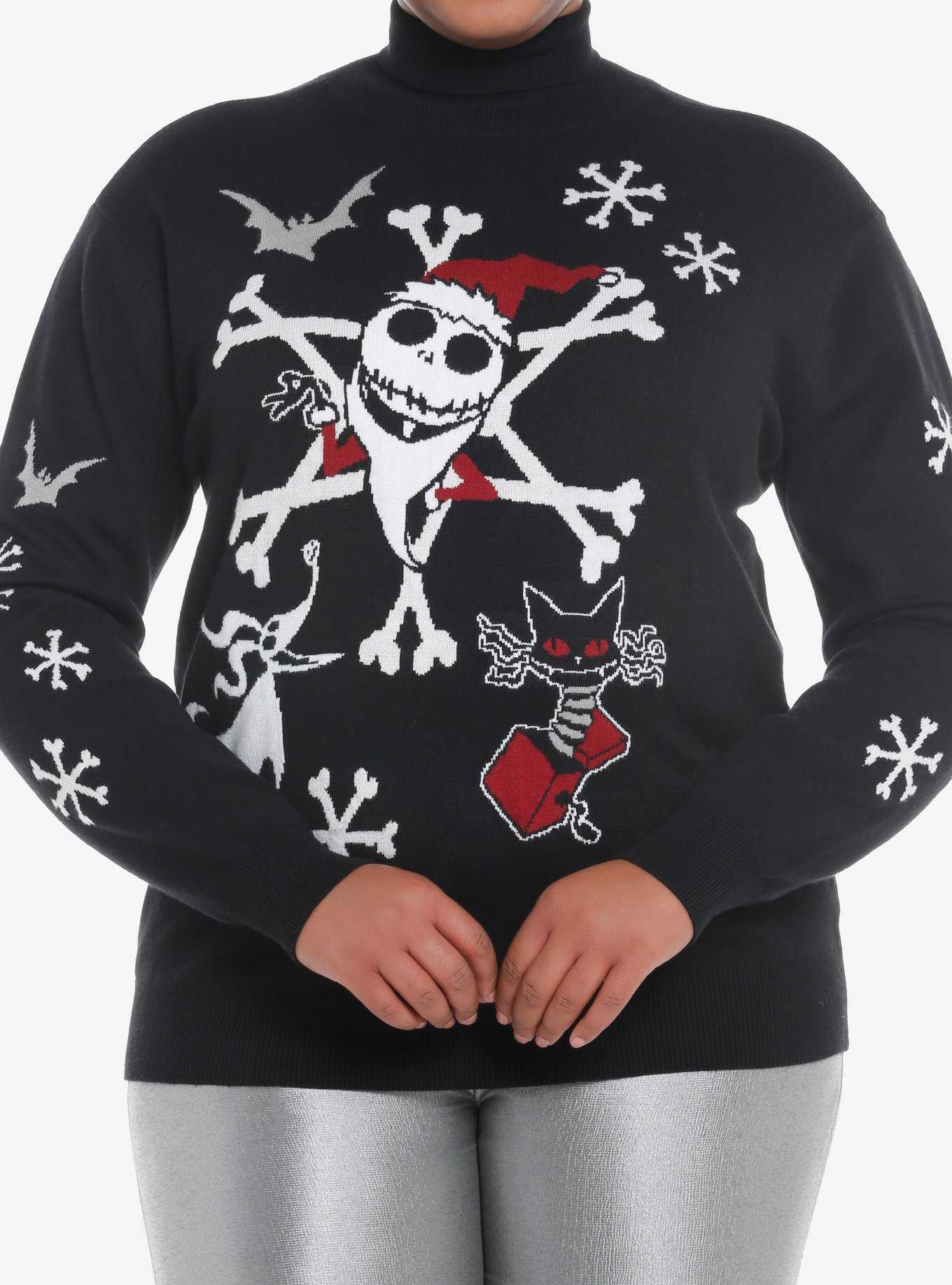 Her Universe The Nightmare Before Christmas Jack Snowflake Knit Turtleneck Sweater Plus Size Her Universe Exclusive, , hi-res