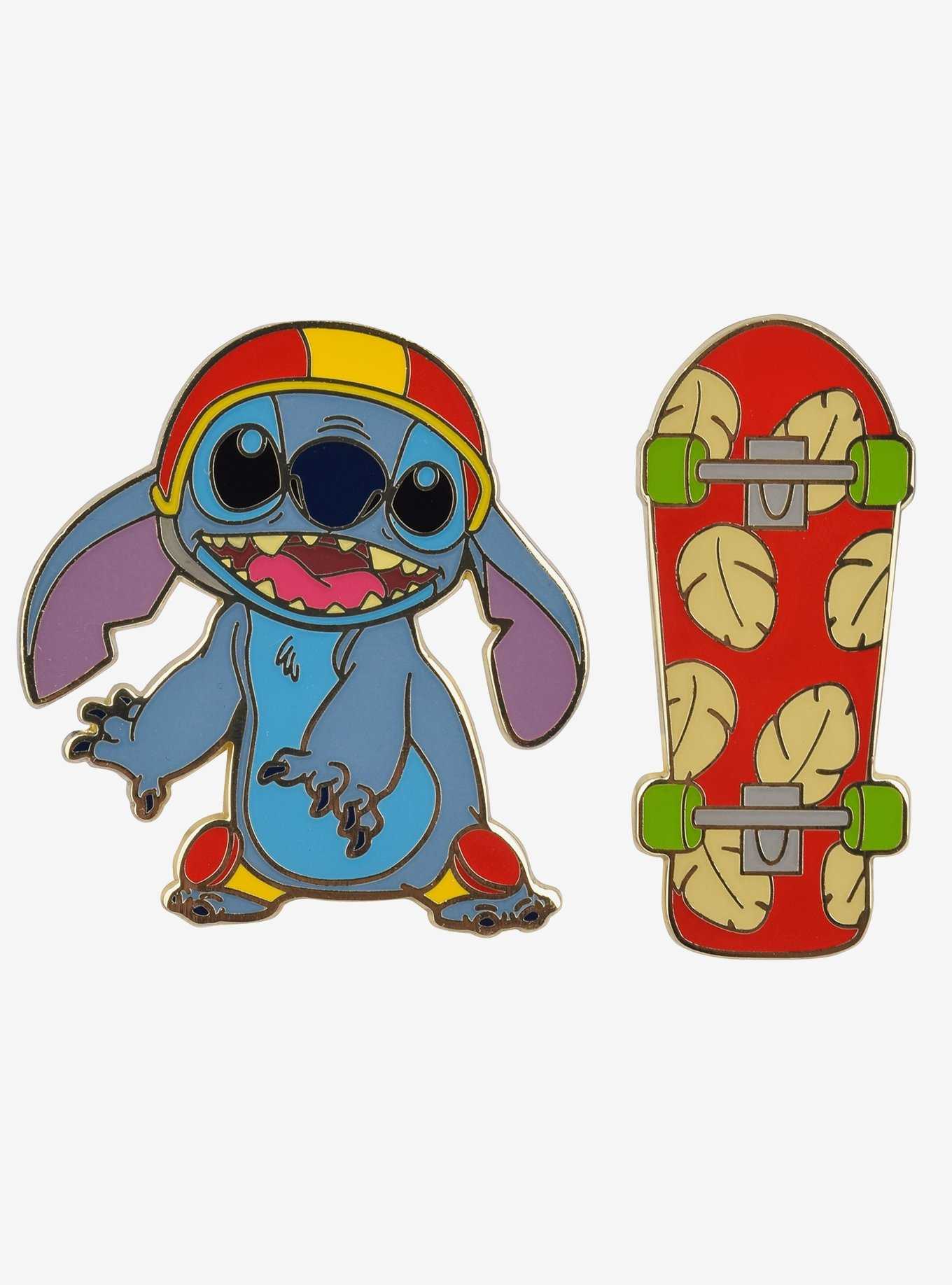 Disney Lilo & Stitch Skateboarding Stitch Enamel Pin Set - BoxLunch Exclusive, , hi-res