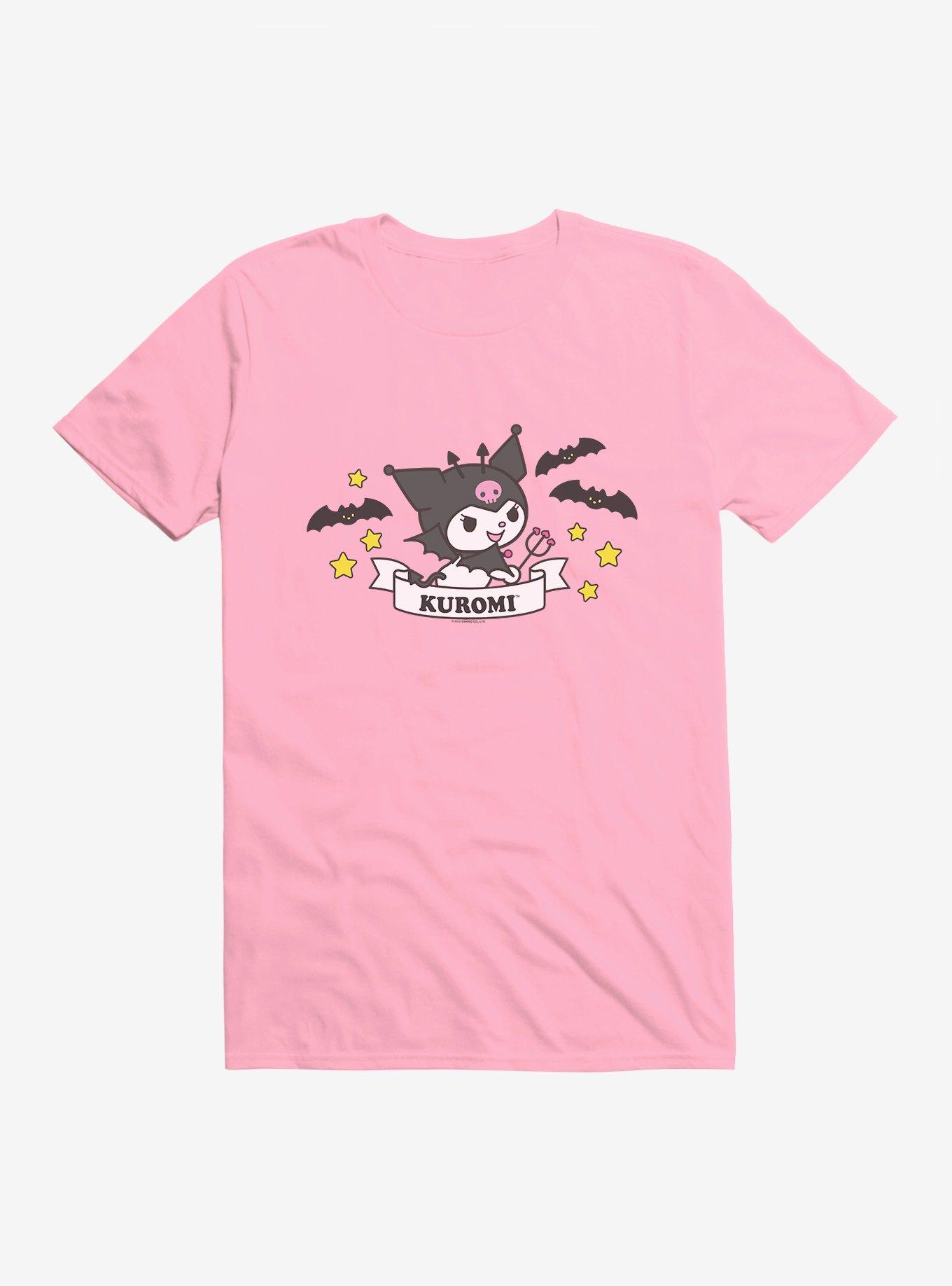 Kuromi Halloween Stars and Bats T-Shirt, CHARITY PINK, hi-res