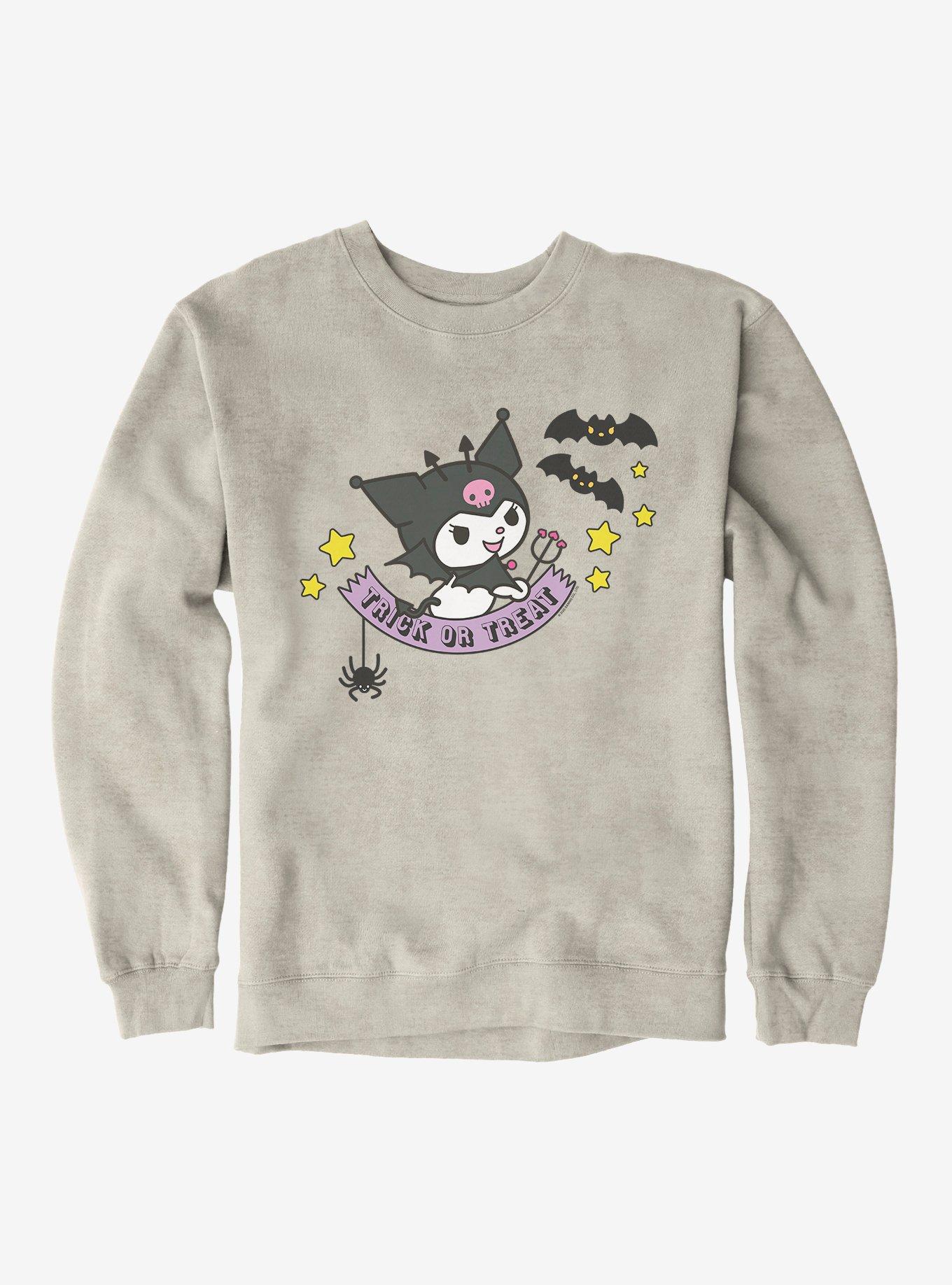 Kuromi Halloween Bats Sweatshirt, OATMEAL HEATHER, hi-res