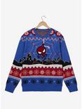 Marvel Spider-Man Web Holiday Sweater - BoxLunch Exclusive, BLUE, hi-res