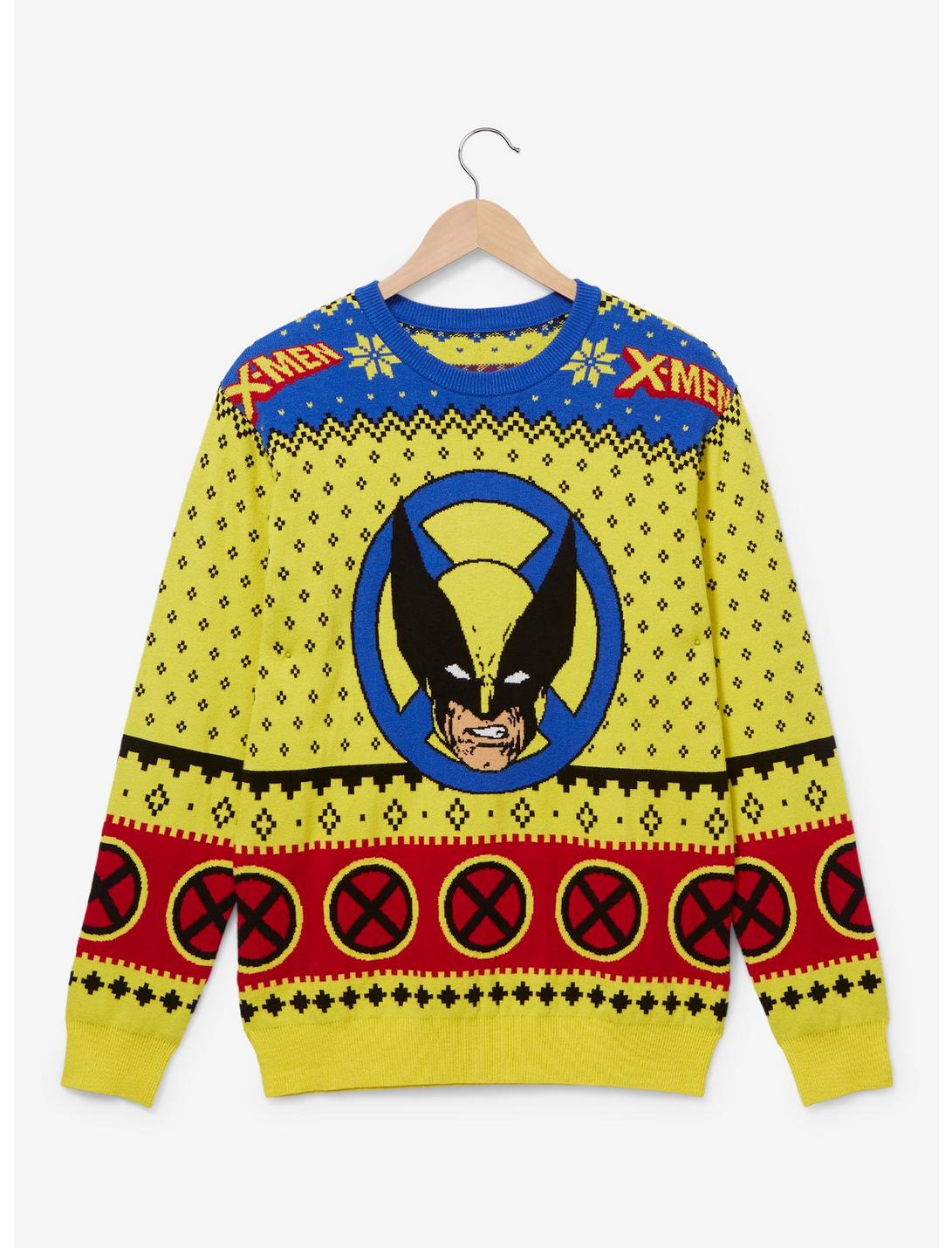 X-Men Wolverine Holiday Sweater - BoxLunch Exclusive, YELLOW, hi-res