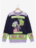 Invader Zim GIR and Zim Merry Platypus Holiday Sweater - BoxLunch Exclusive, LILAC, hi-res