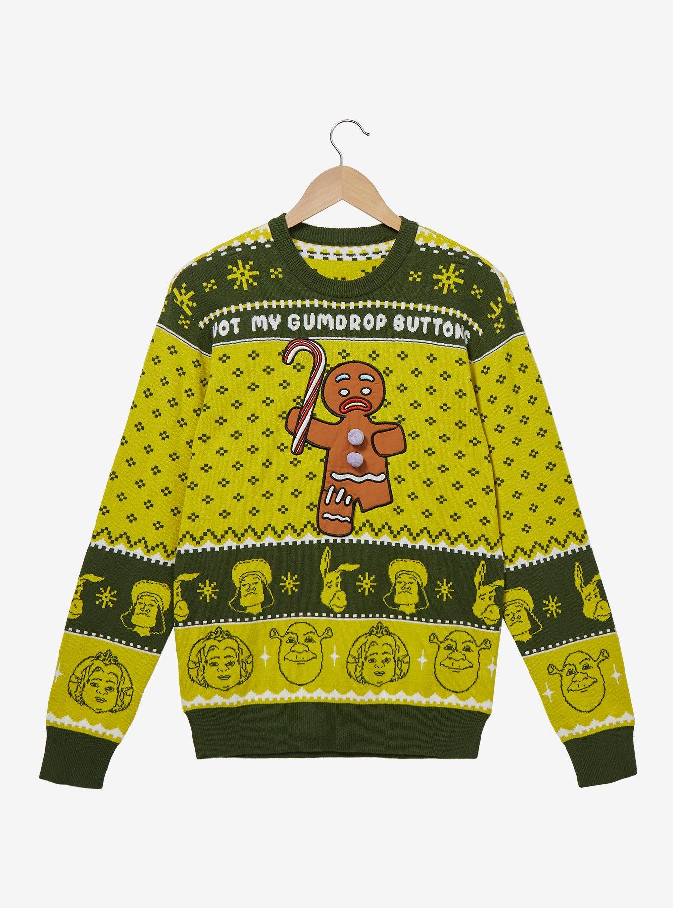 Shrek Gingy Holiday Sweater - BoxLunch Exclusive, GREEN, hi-res