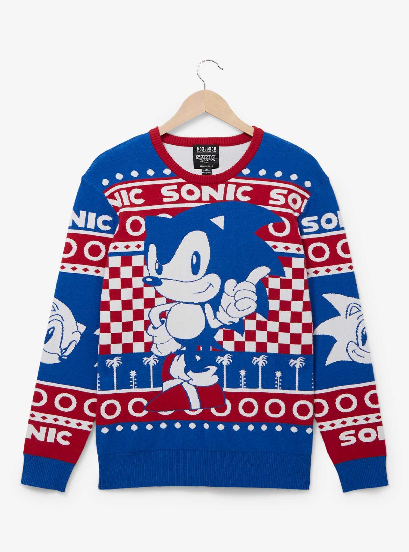 Sonic the Hedgehog Tonal Portrait Holiday Sweater - BoxLunch Exclusive, , hi-res