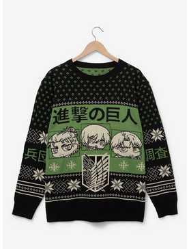 Attack on Titan Chibi Characters Holiday Sweater - BoxLunch Exclusive , , hi-res