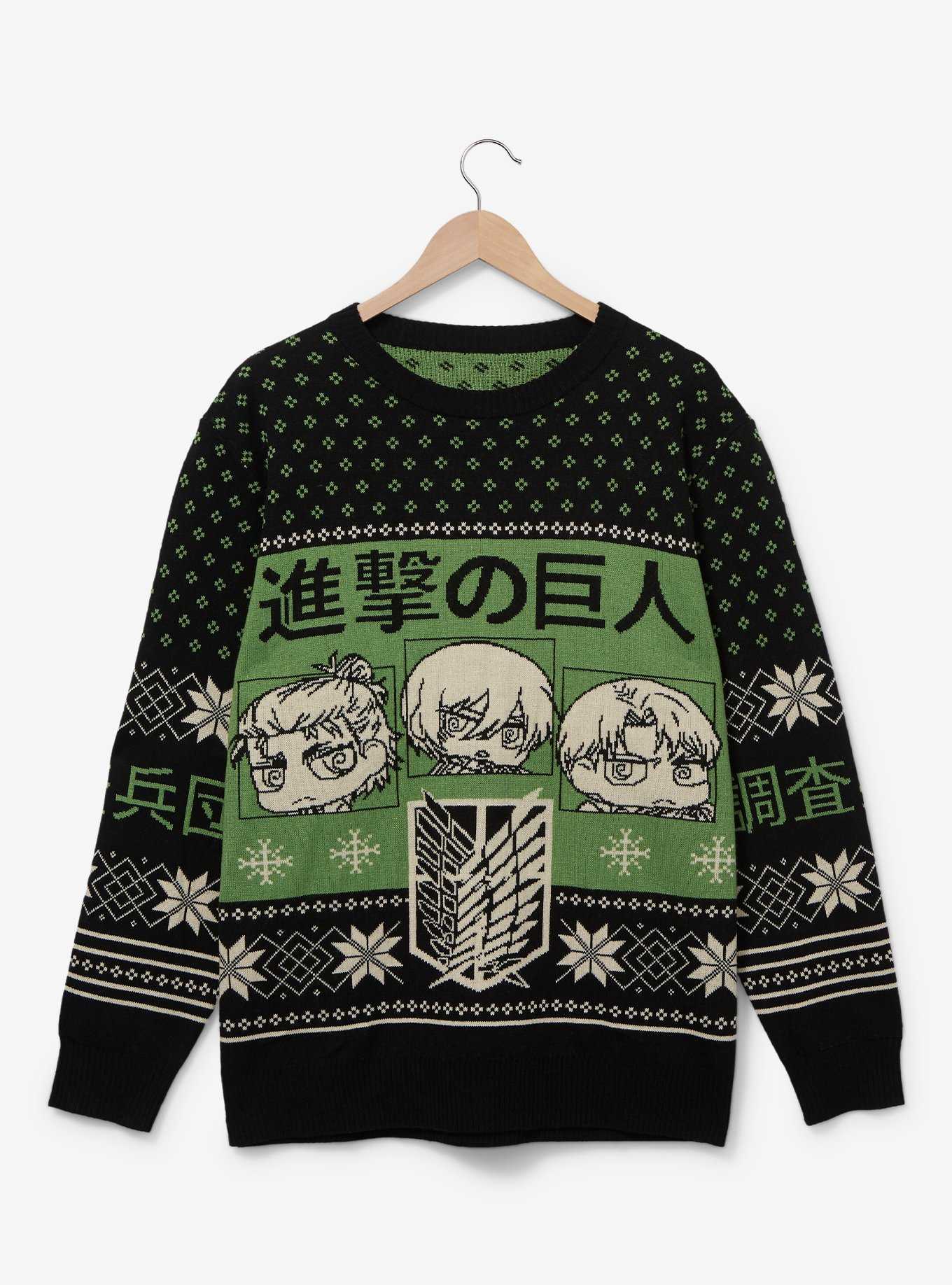 Attack on Titan Chibi Characters Holiday Sweater - BoxLunch Exclusive , , hi-res
