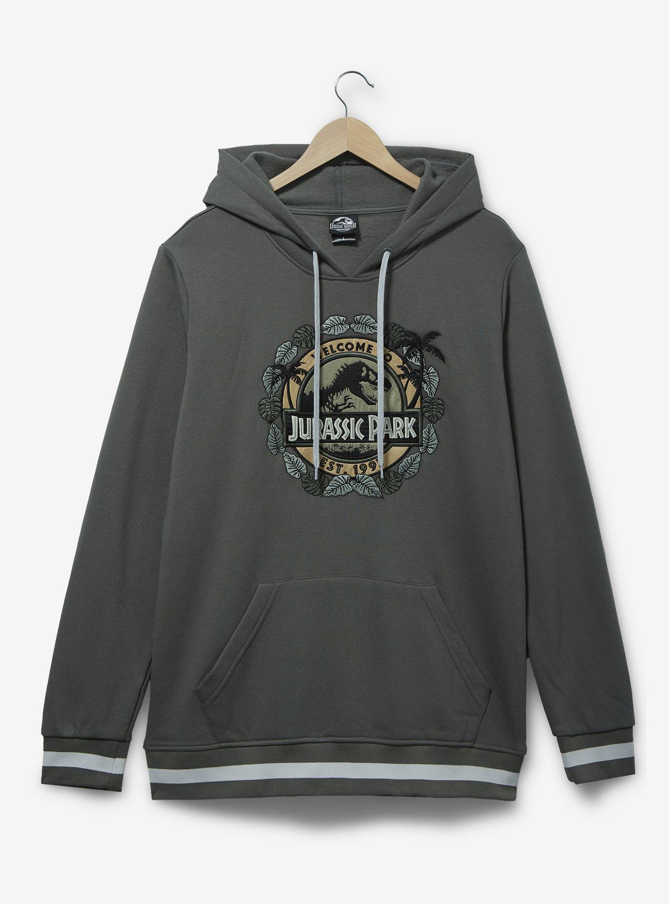 Jurassic Park Tonal Logo Hoodie - BoxLunch Exclusive, DARK GREEN, hi-res