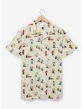 Peanuts Characters Allover Print Woven Button-Up - BoxLunch Exclusive, TANBEIGE, hi-res