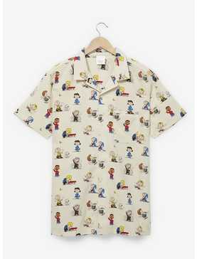 Peanuts Characters Allover Print Woven Button-Up - BoxLunch Exclusive, , hi-res