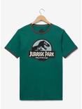 Jurassic Park Logo Ringer T-Shirt - BoxLunch Exclusive , GREEN, hi-res