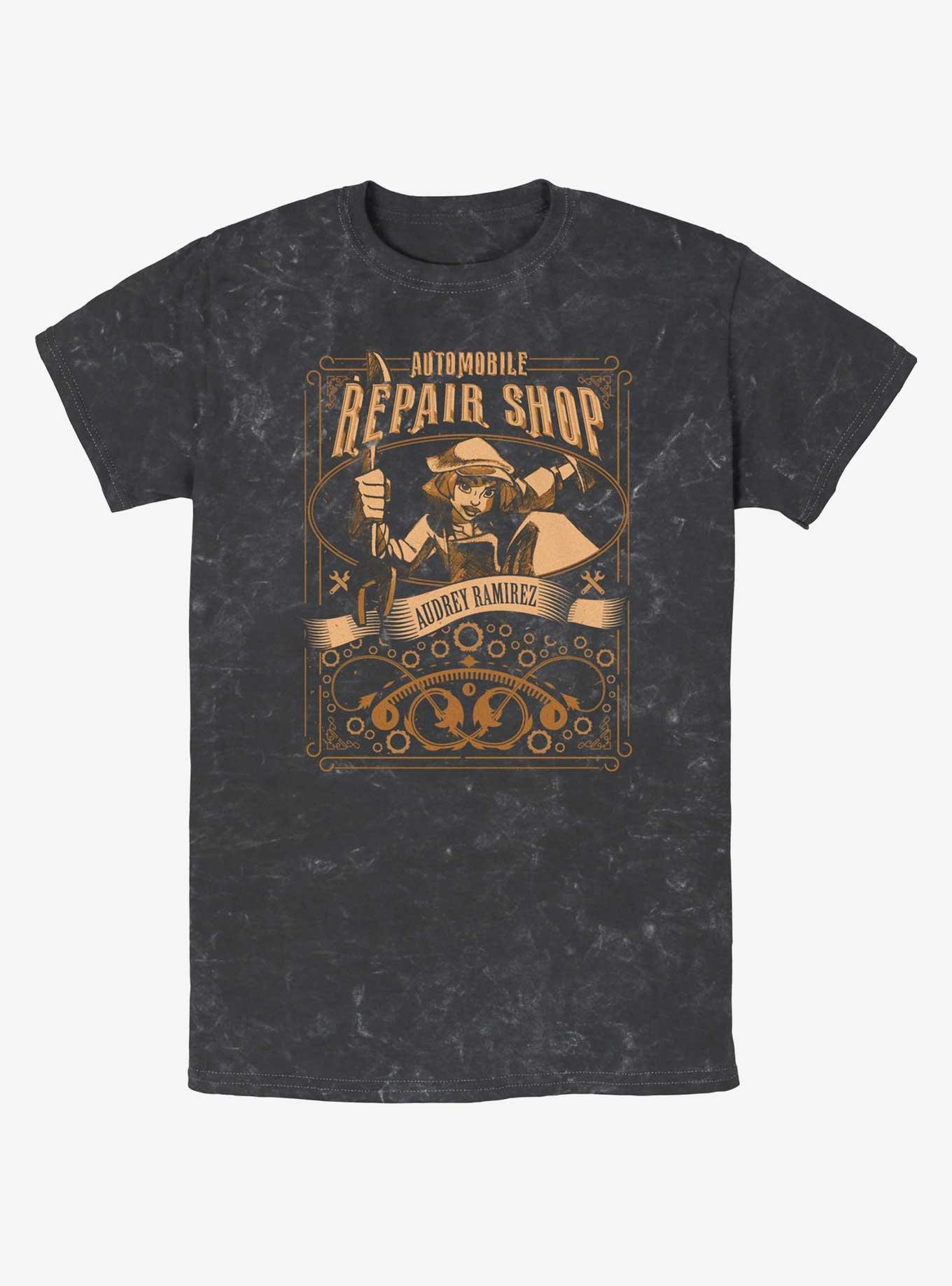 Disney Atlantis: The Lost Empire Ramirez Repair Shop Poster Mineral Wash T-Shirt