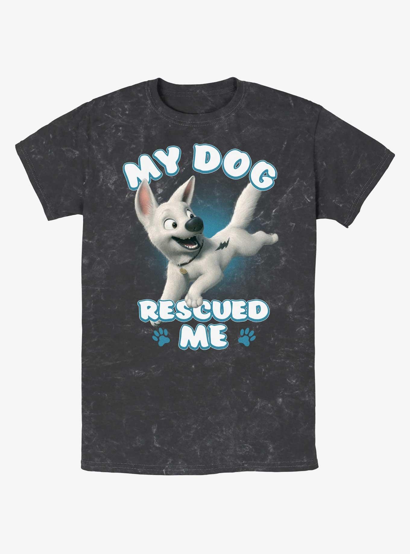 Disney Bolt My Dog Rescued Me Mineral Wash T-Shirt, BLACK, hi-res