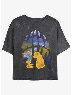 Disney Brother Bear Pawprint Mineral Wash Girls Crop T-Shirt, , hi-res