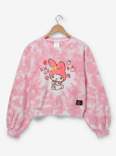 Sanrio My Melody Strawberry Heart Tie-Dye Cropped Women's Crewneck ...