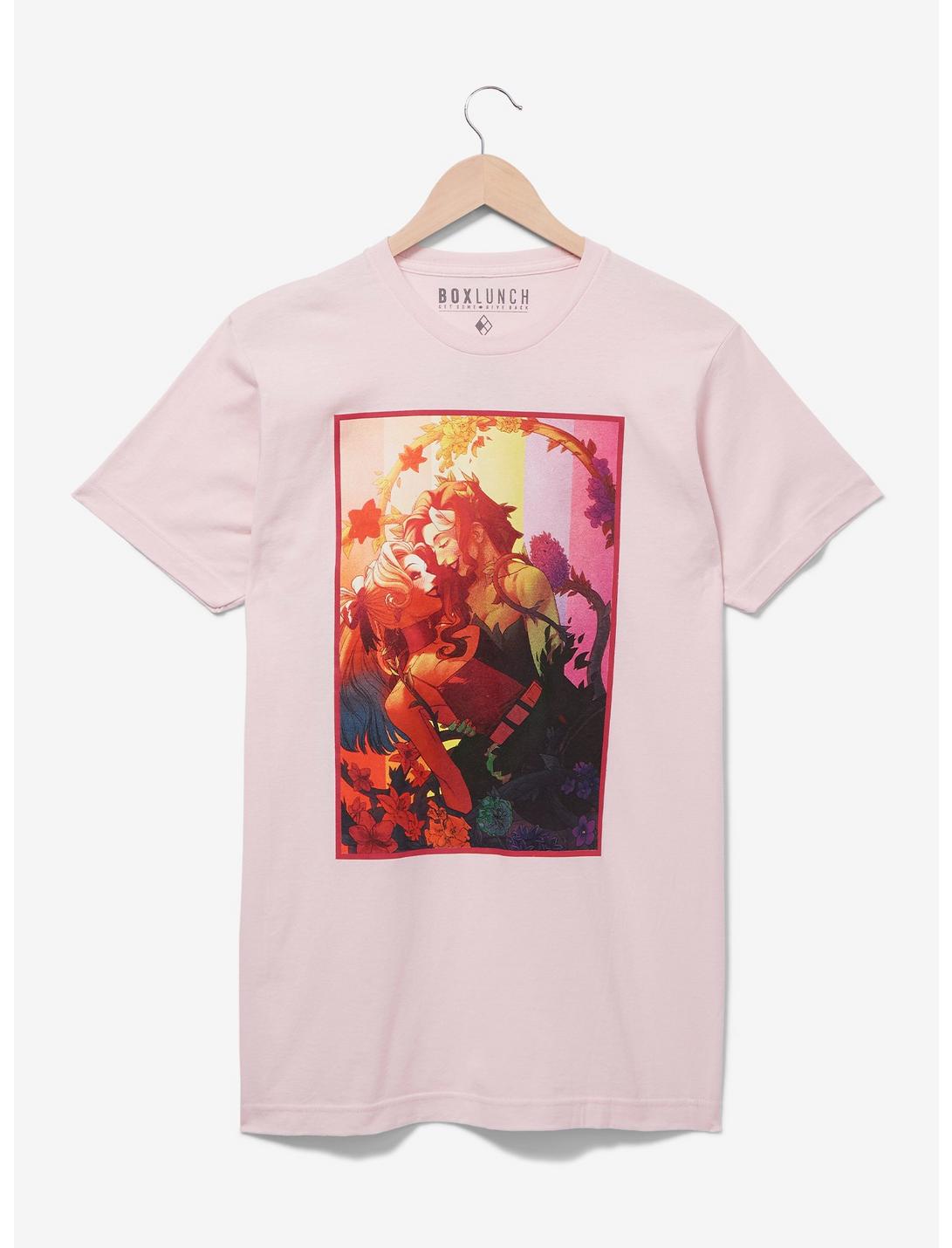 DC Comics Harley Quinn & Poison Ivy Women's T-Shirt - BoxLunch Exclusive, LIGHT PINK, hi-res