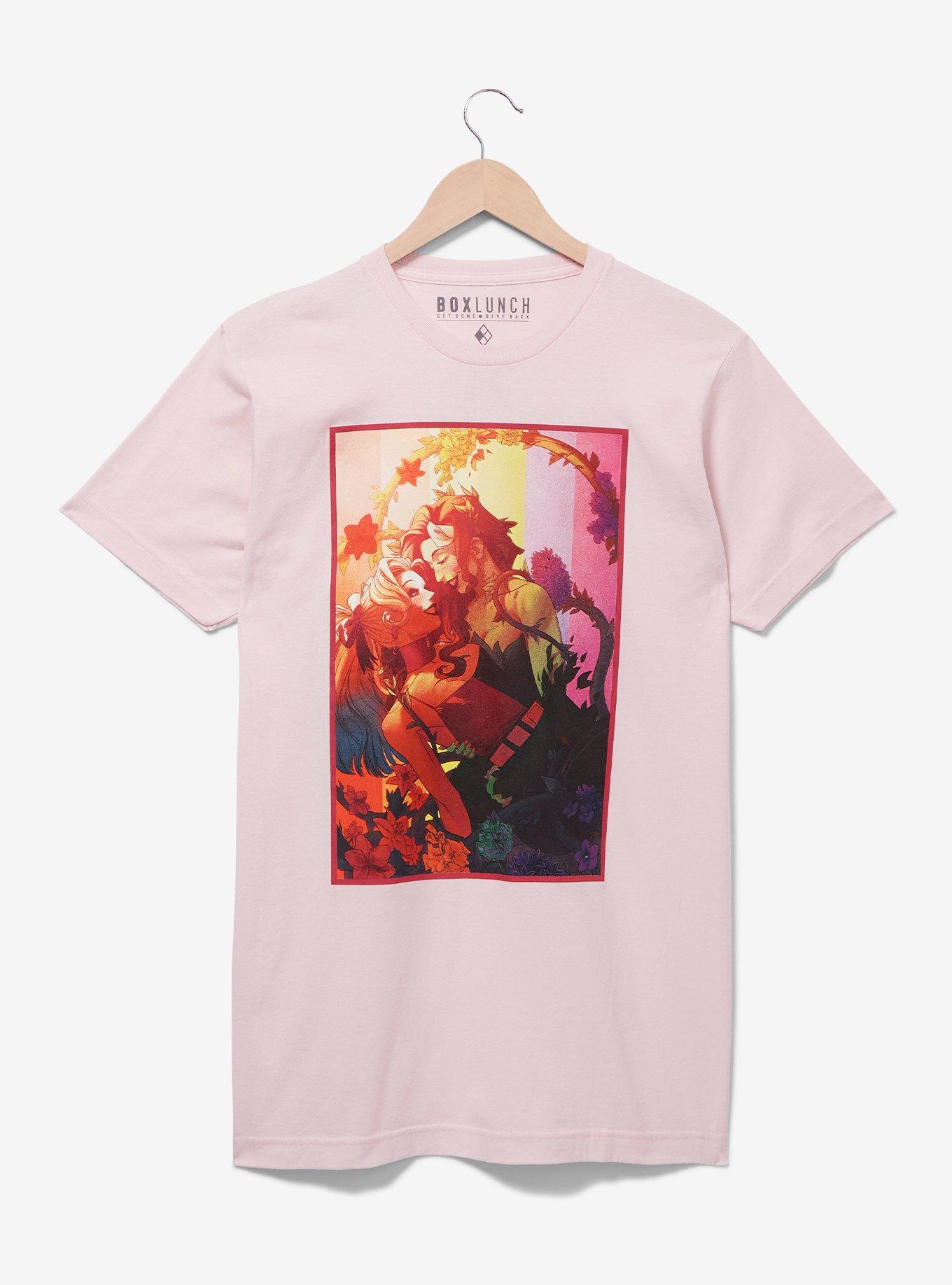 DC Comics Harley Quinn & Poison Ivy Women's T-Shirt - BoxLunch Exclusive, LIGHT PINK, hi-res