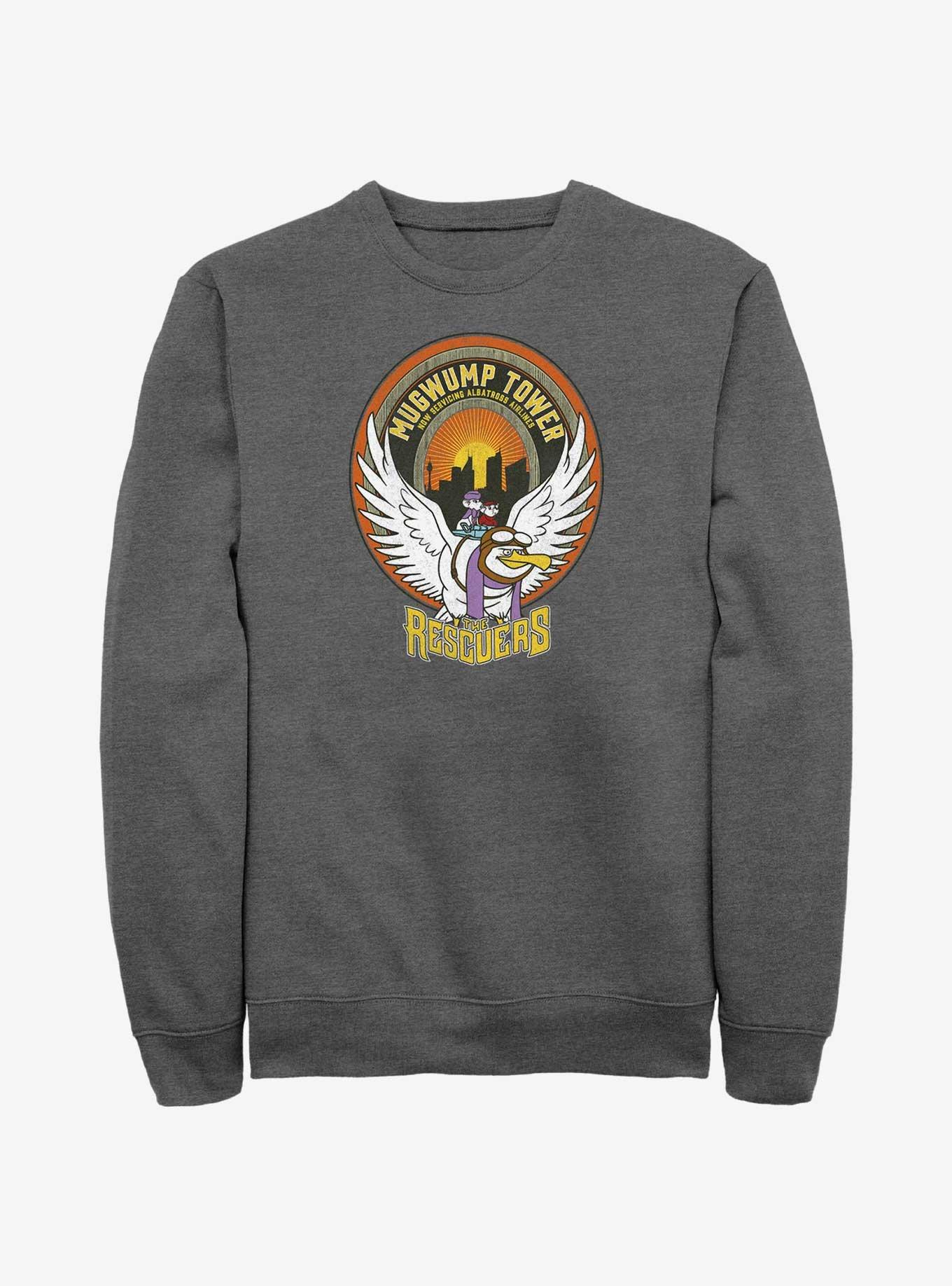 Disney The Rescuers Down Under Mugwump Tower Badge Sweatshirt, CHAR HTR, hi-res