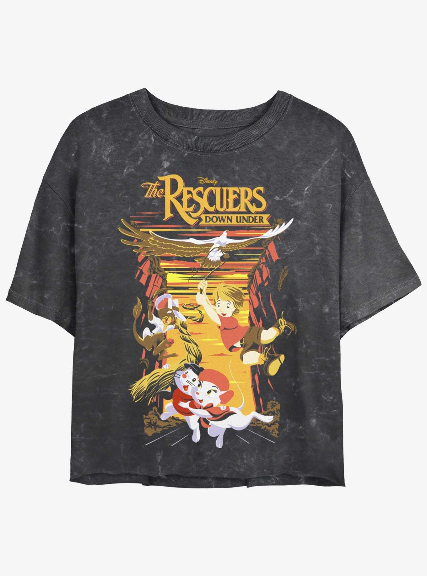 Disney The Rescuers Down Under National Park Rescue Mineral Wash Girls Crop T-Shirt, BLACK, hi-res