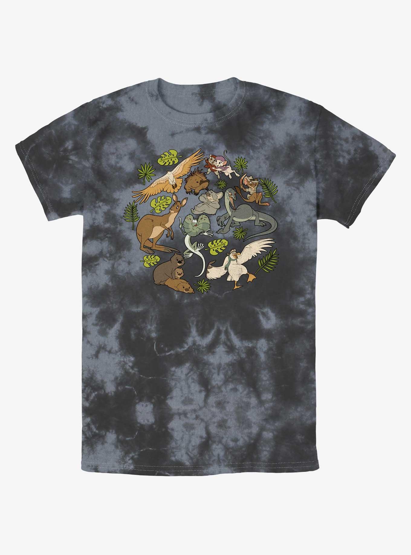 Disney The Rescuers Down Under Wildlife Tie-Dye T-Shirt, BLKCHAR, hi-res view 1