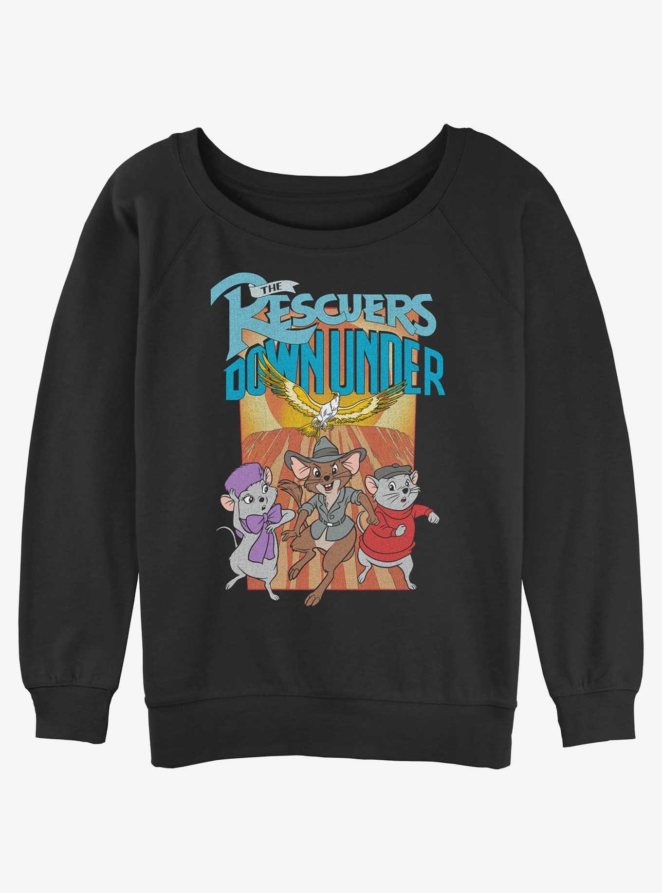 Disney The Rescuers Down Under Flight of the Marahute Girls Slouchy Sweatshirt, BLACK, hi-res