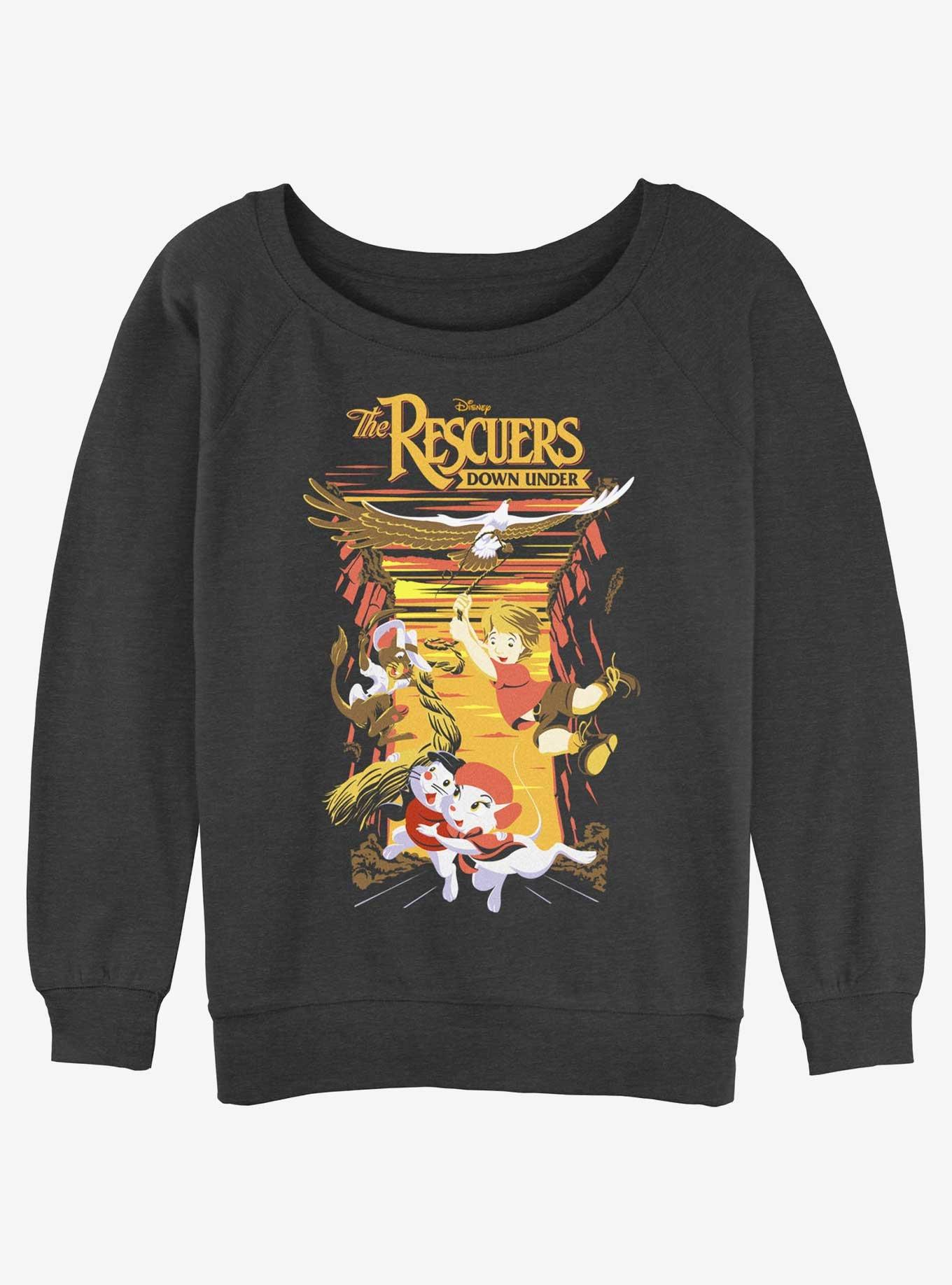 Disney The Rescuers Down Under National Park Rescue Girls Slouchy Sweatshirt, CHAR HTR, hi-res