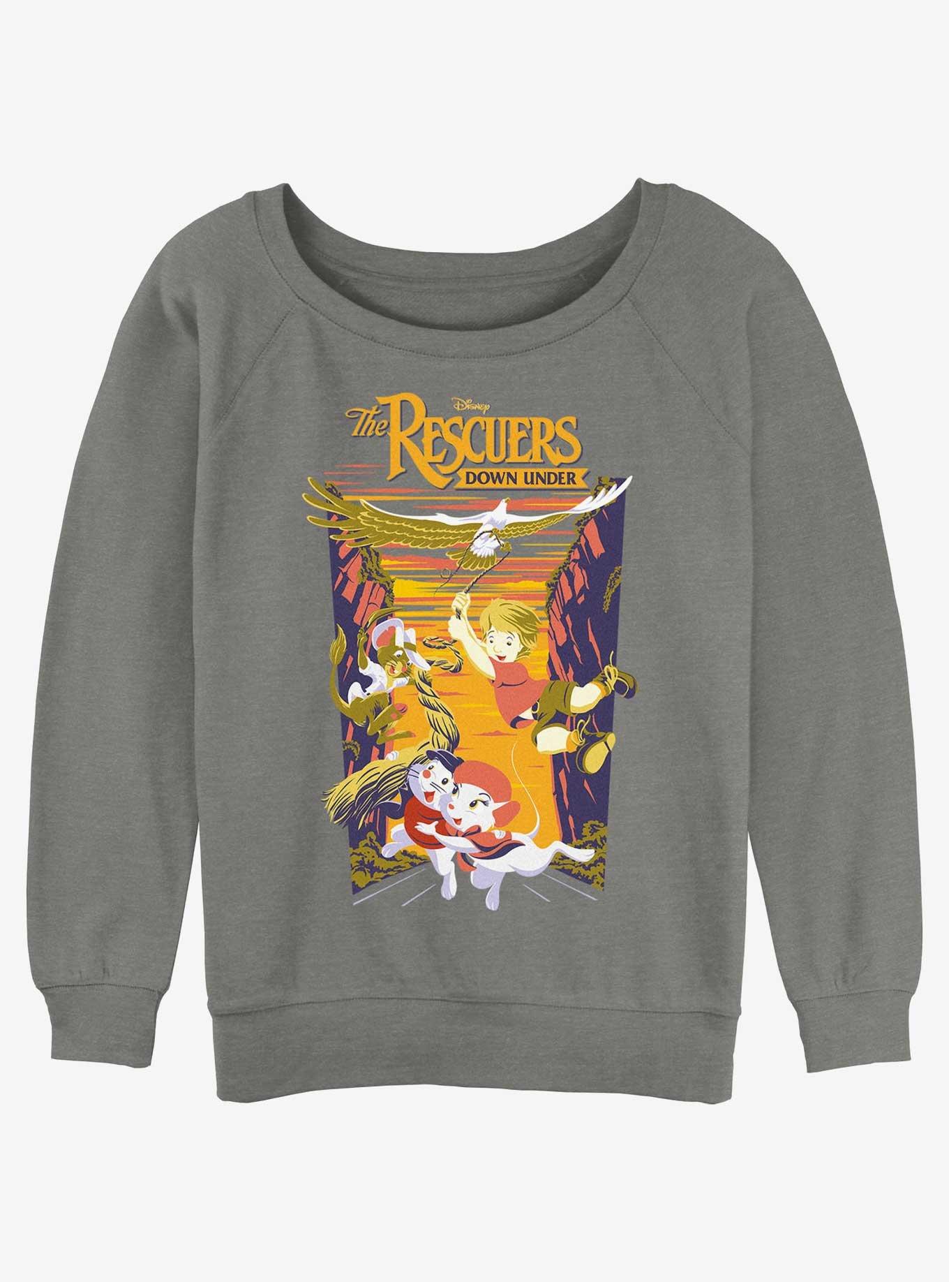 Disney The Rescuers Down Under National Park Rescue Girls Slouchy Sweatshirt, GRAY HTR, hi-res