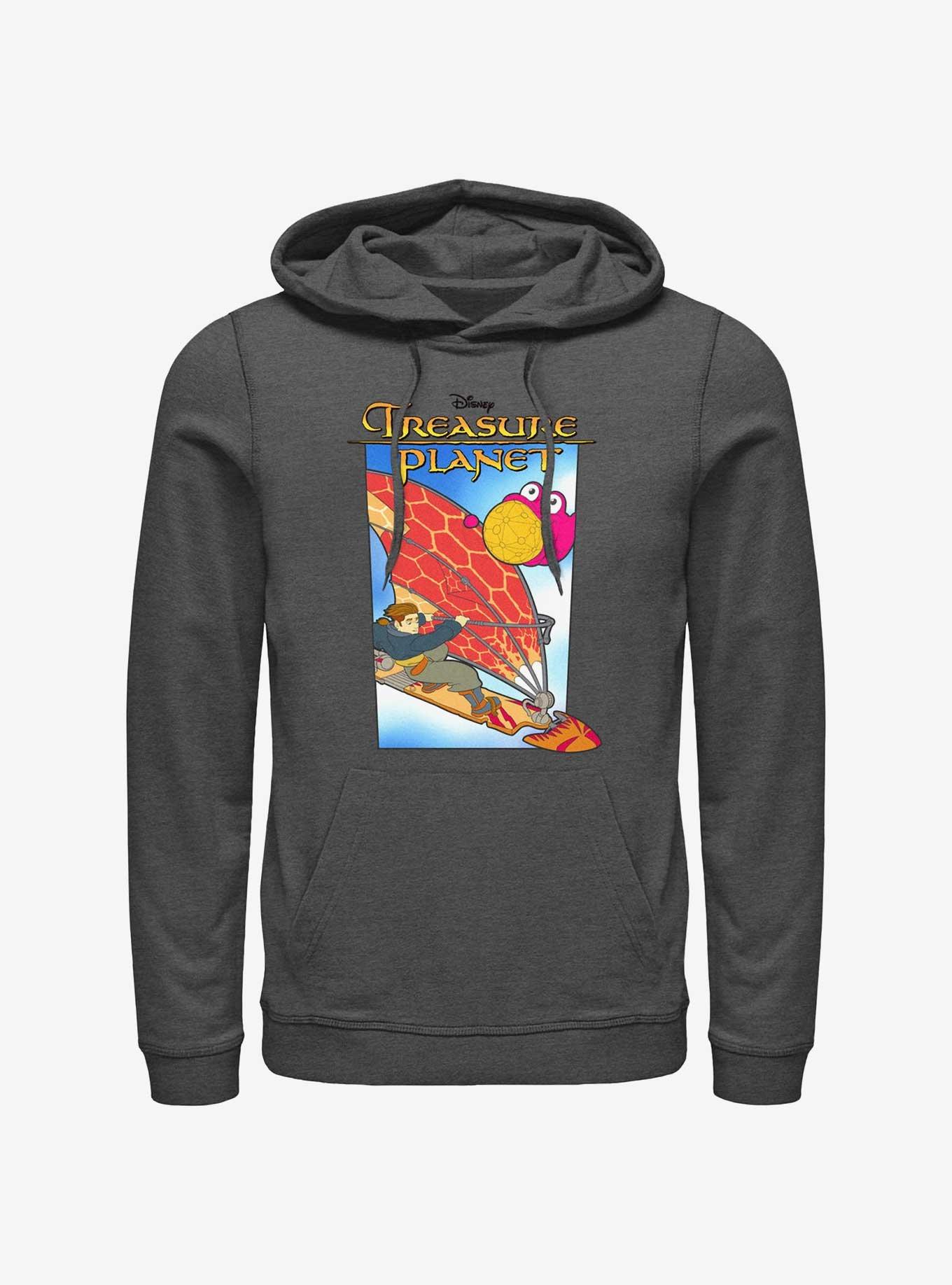 Disney Treasure Planet Jim Hawkins Solar Surfer Poster Hoodie Hot Topic Web Exclusive, CHAR HTR, hi-res