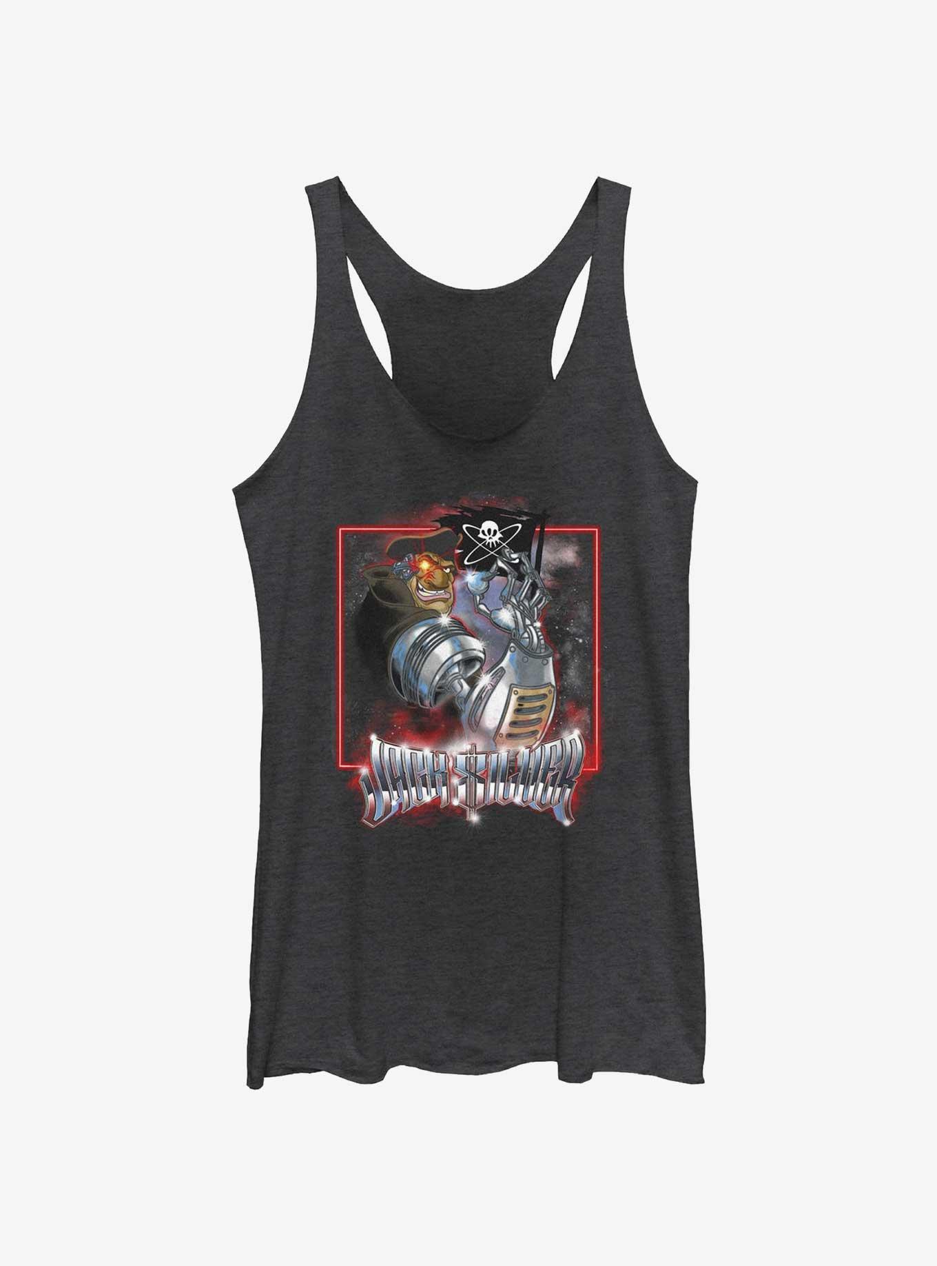 Disney Treasure Planet Metal Pirate John Silver Girls Tank, BLK HTR, hi-res