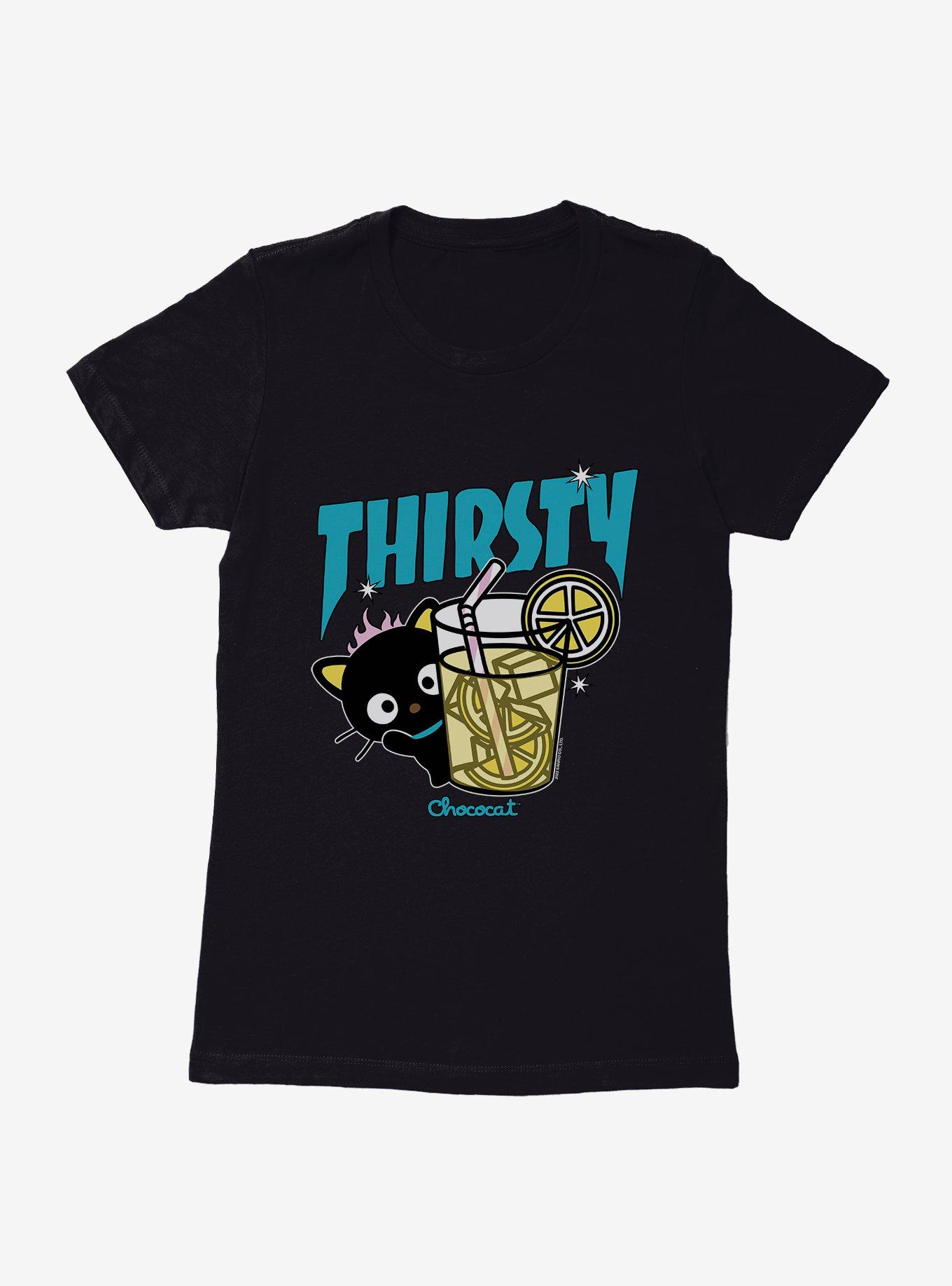 Chococat Thirsty Lemonade Womens T-Shirt, BLACK, hi-res