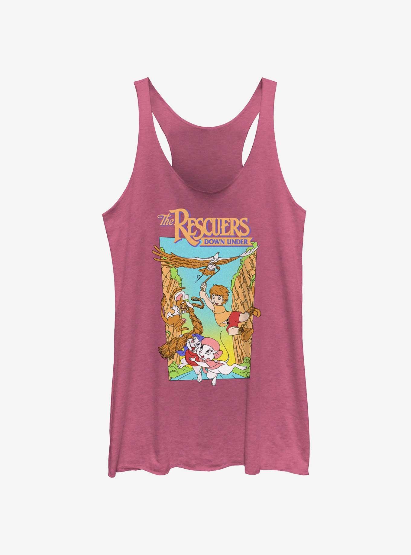 Disney The Rescuers Down Under Adventure Poster Womens Tank Top, PINK HTR, hi-res