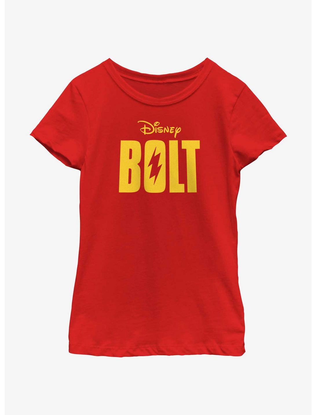Disney Bolt Logo Youth Girls T-Shirt, RED, hi-res