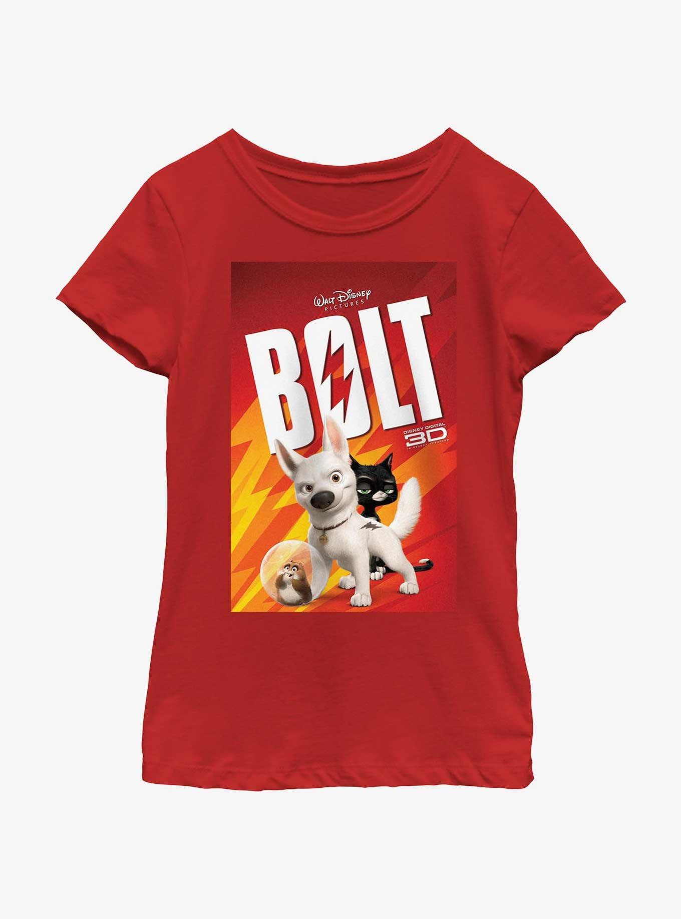 Disney Bolt Movie Poster Youth Girls T-Shirt, RED, hi-res