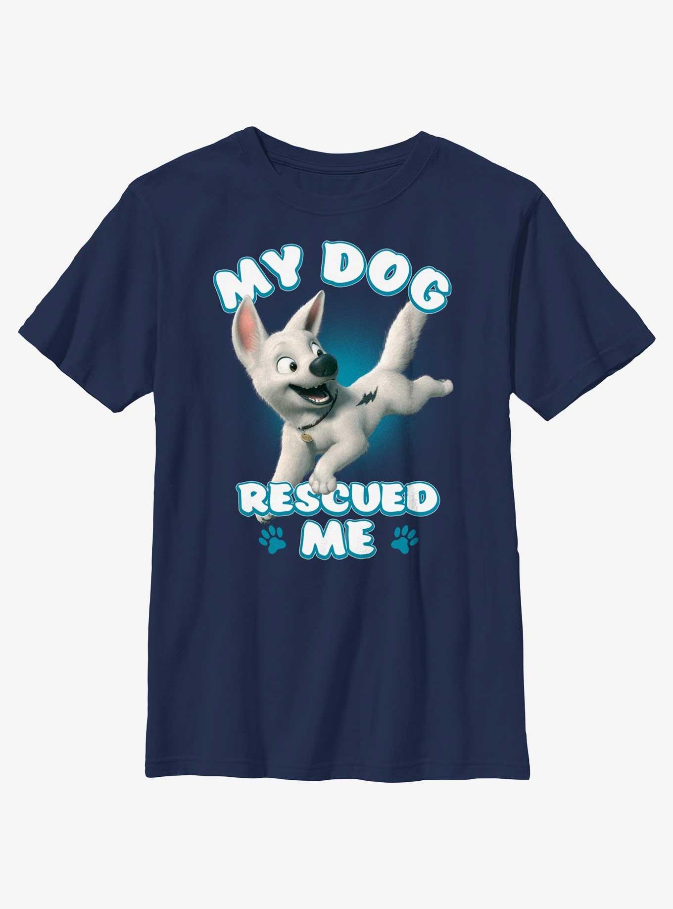 Disney Bolt My Dog Rescued Me Youth T-Shirt, NAVY, hi-res