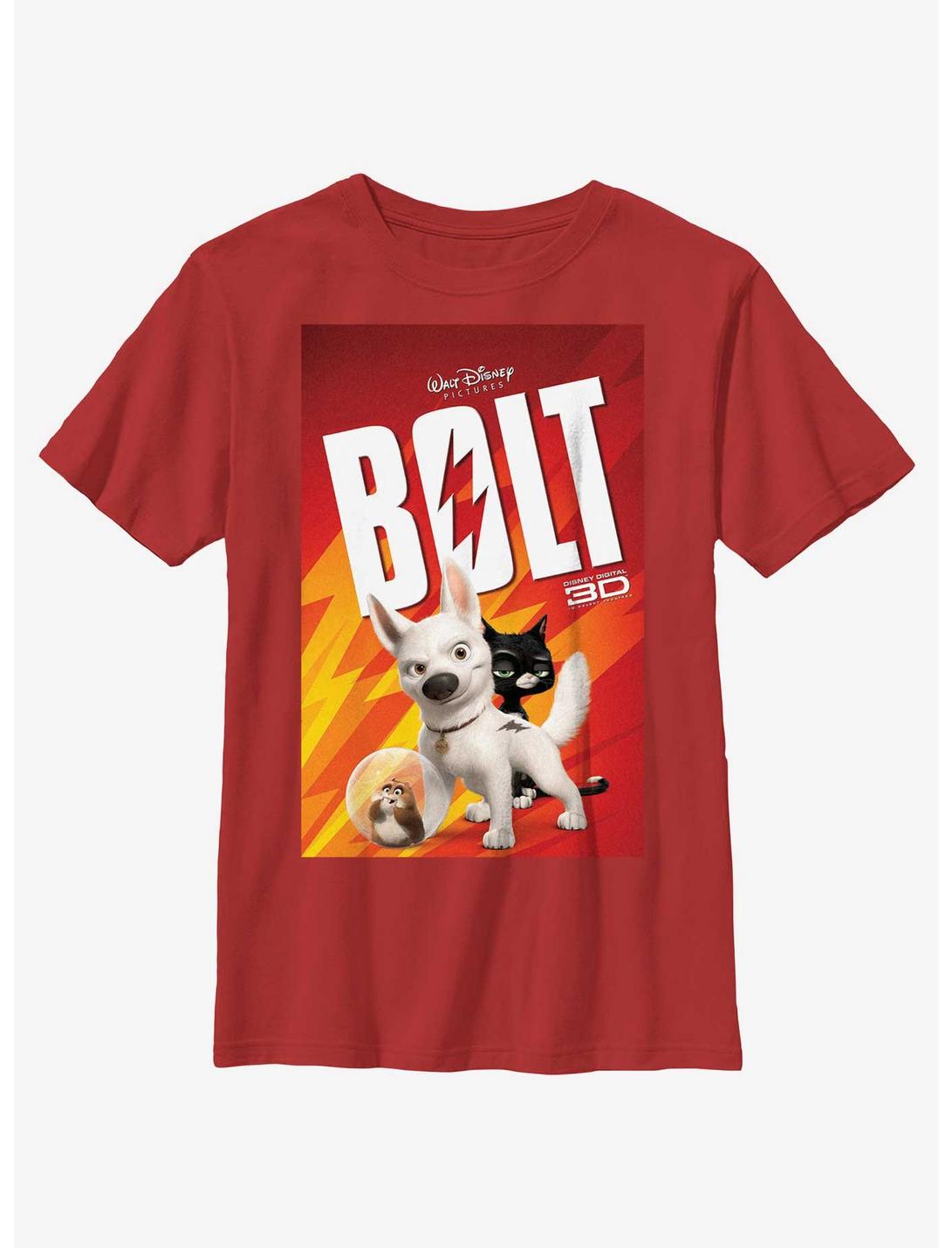 Disney Bolt Movie Poster Youth T-Shirt, RED, hi-res