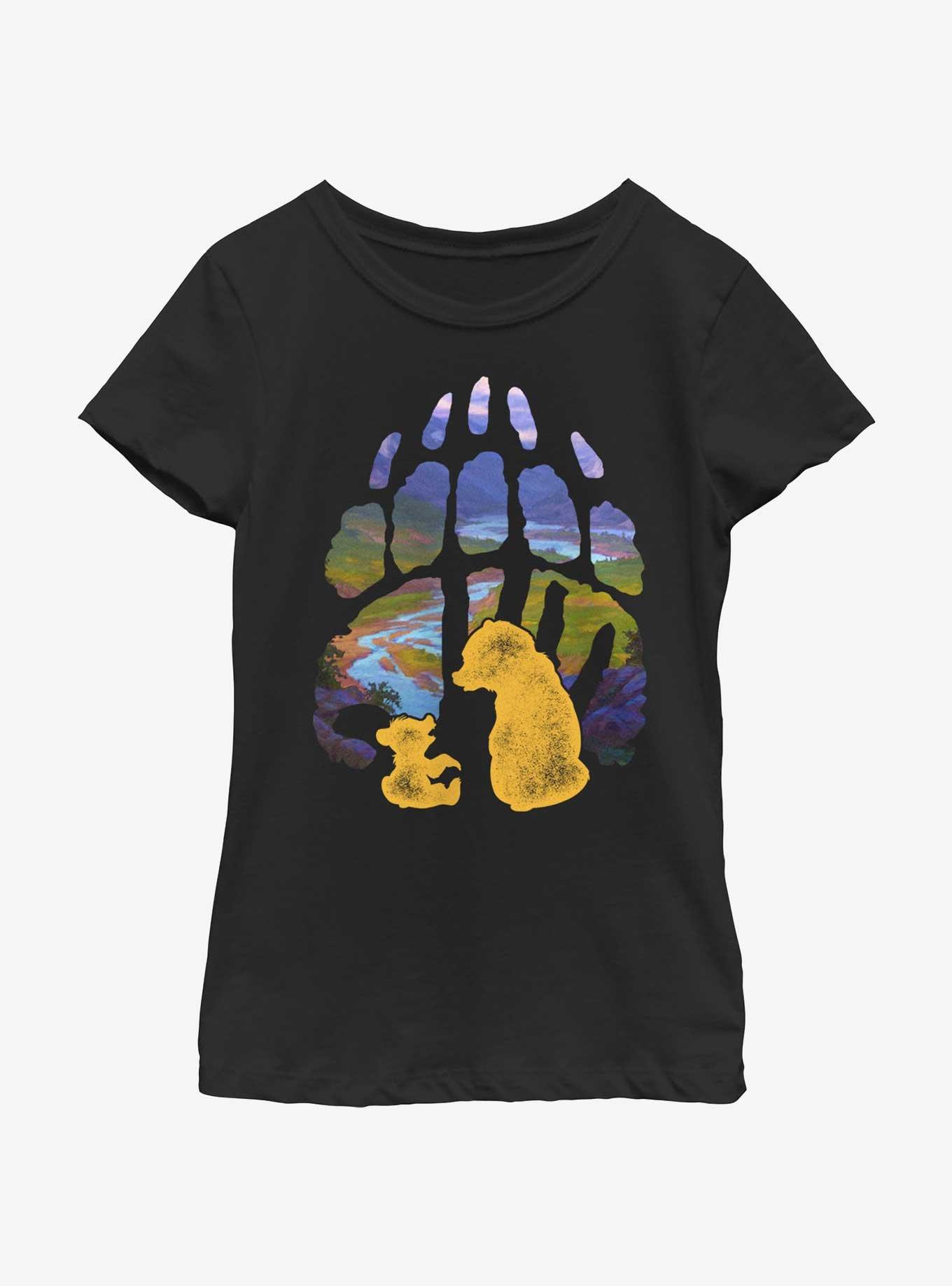 Disney Brother Bear Pawprint Youth Girls T-Shirt, BLACK, hi-res