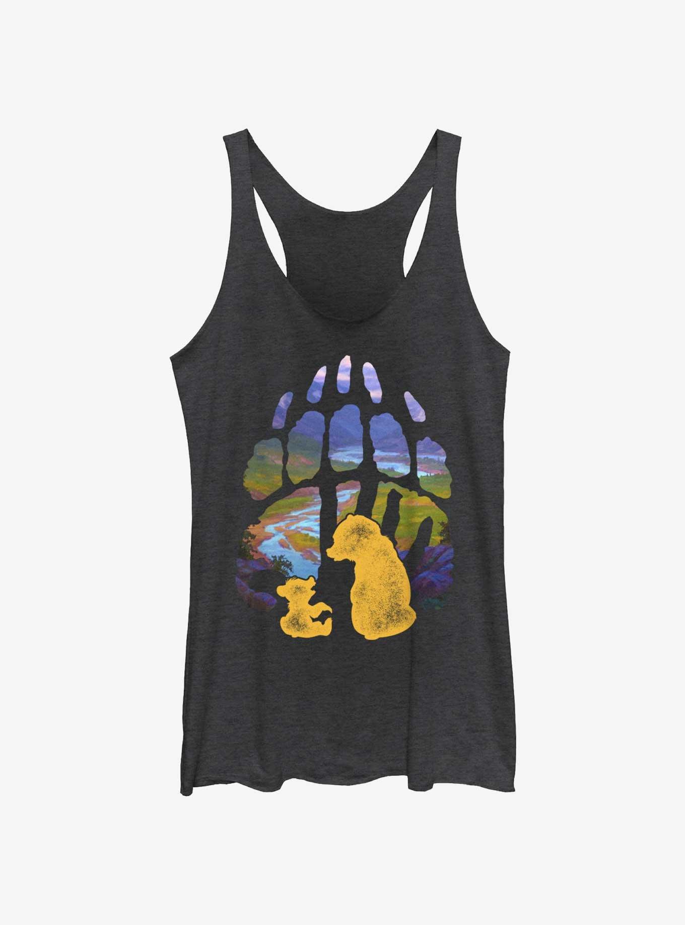Disney Brother Bear Pawprint Womens Tank Top, BLK HTR, hi-res