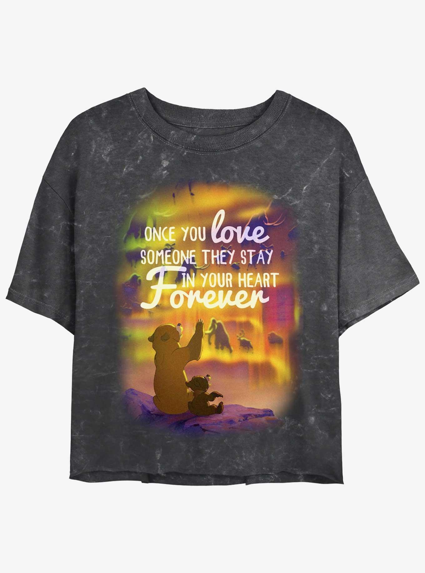 Disney Brother Bear Love Forever Mineral Wash Womens Crop T-Shirt, , hi-res