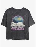 Disney Brother Bear Sleep Under The Stars Mineral Wash Womens Crop T-Shirt, BLACK, hi-res