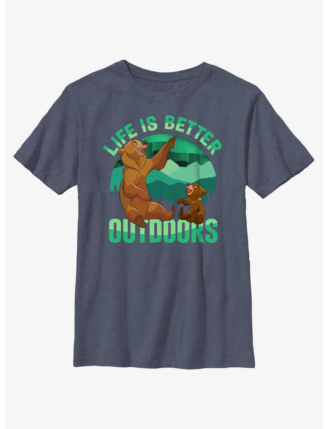 Disney Brother Bear Life Is Better Outdoors Youth T-Shirt, NAVY HTR, hi-res