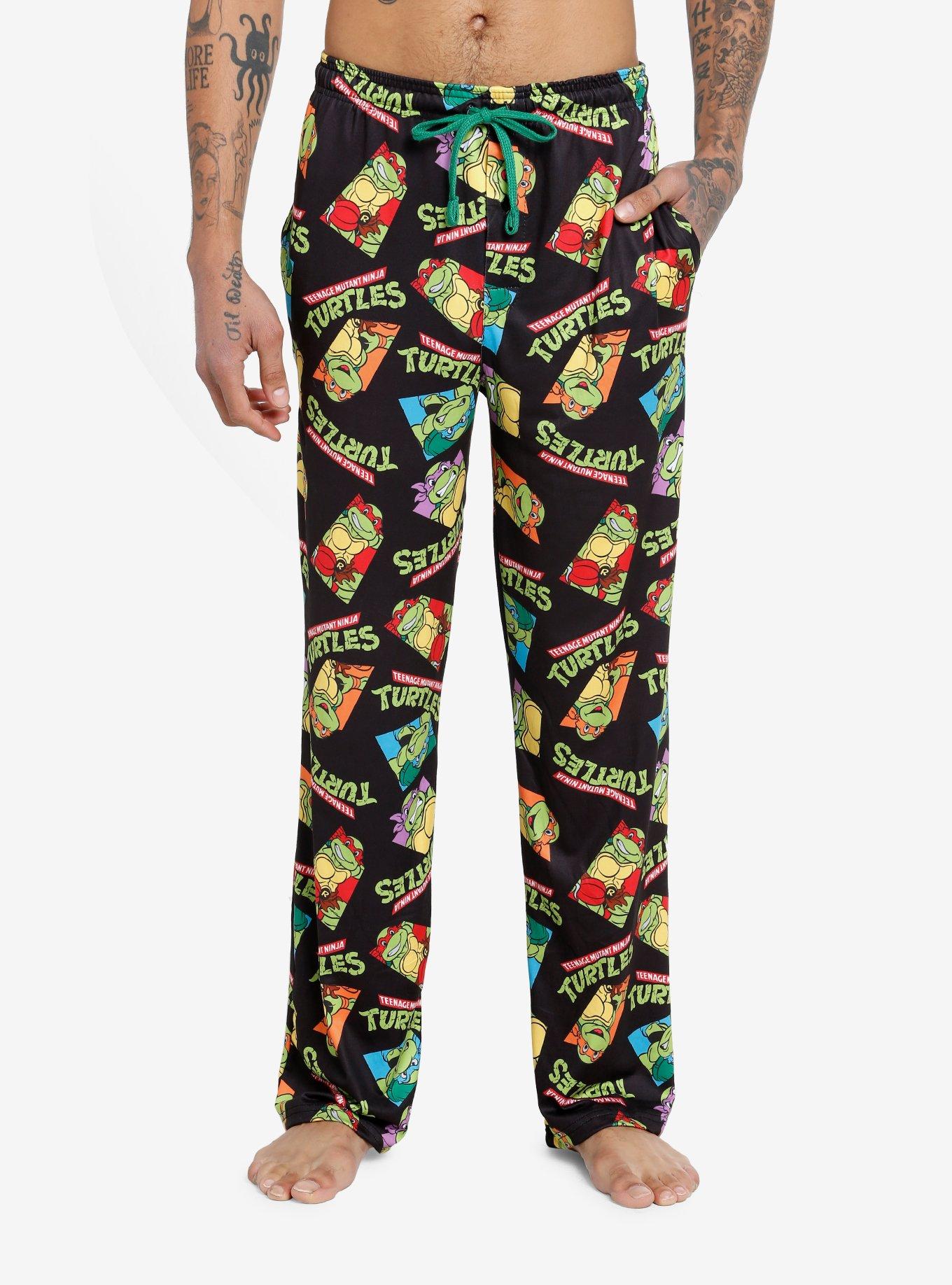 Teenage Mutant Ninja Turtles Allover Print Pajama Pants, BLACK, hi-res